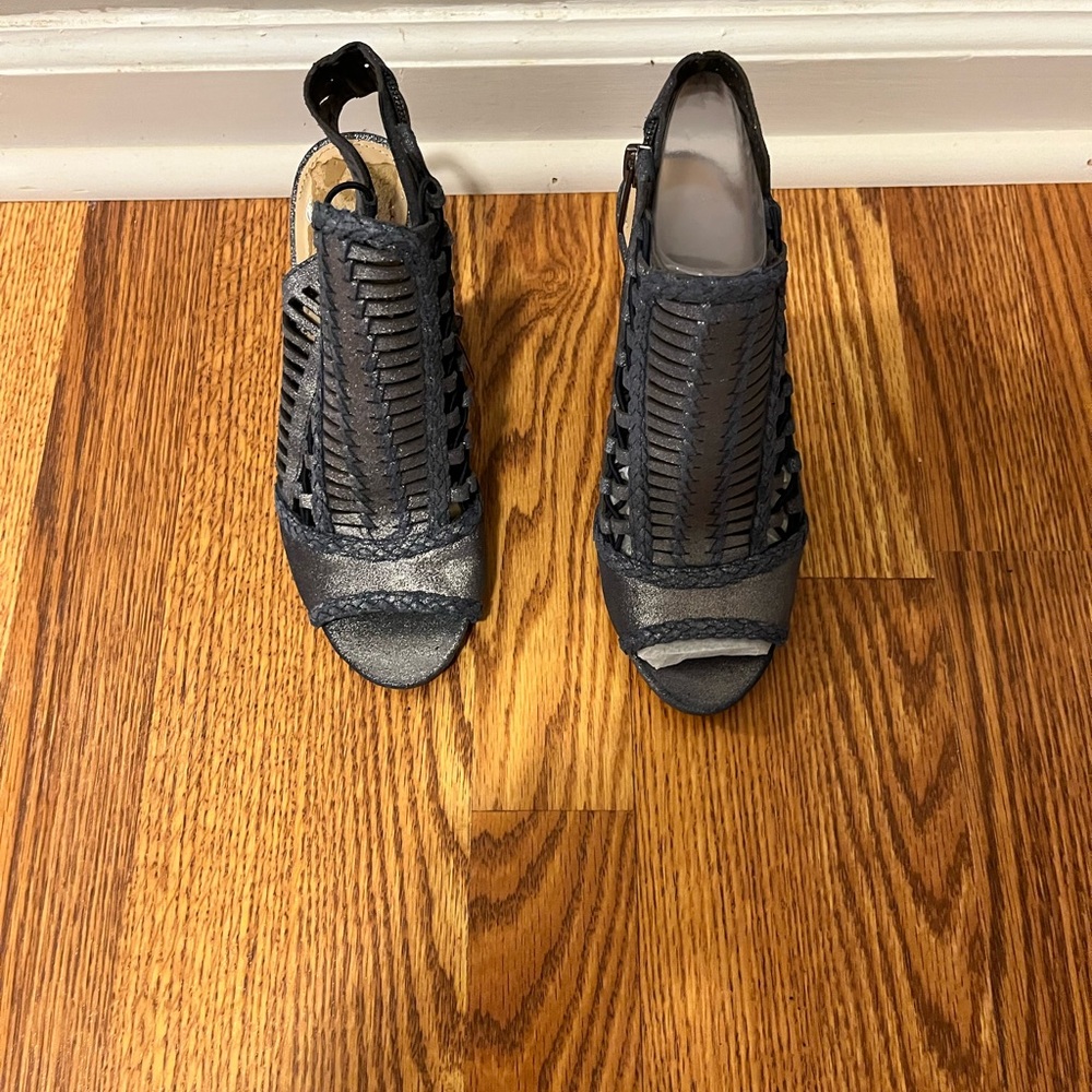 Elegant Navy Women's Heeled Sandals